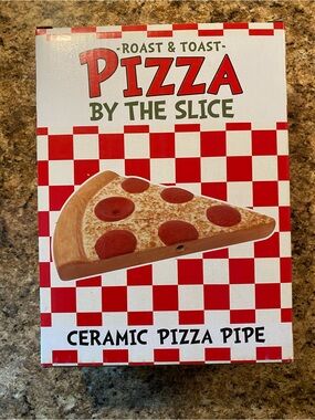 Pizza By The Slice Ceramic Pizza Pipe - Red & White Checkerboard